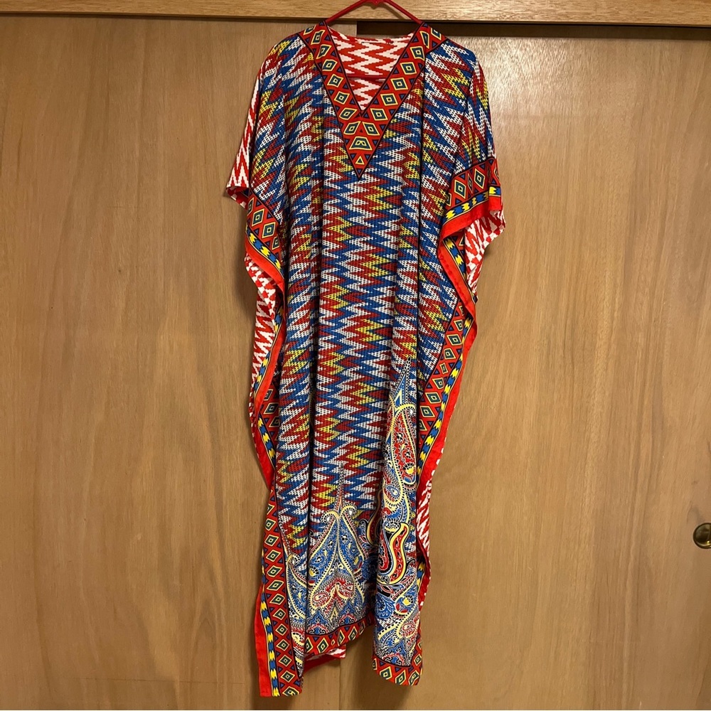 Vintage Kaftan Geometric Pattern Dress - Palm Springs Caftan